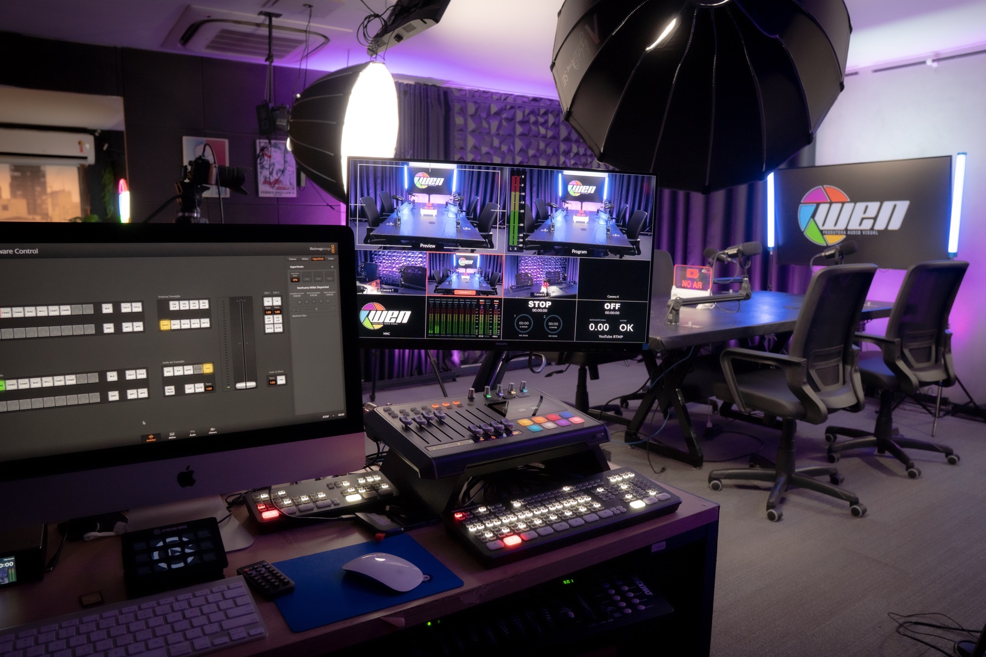 Operação técnica com switcher e equipamentos